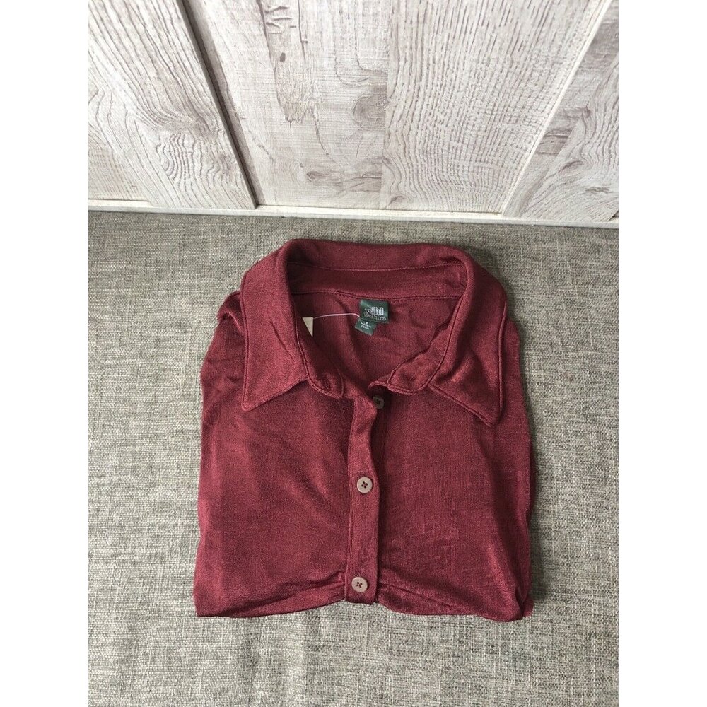 Womens Wild Fable Berry Red Burgundy Button Up Mini Ruched BodyCon Dress Size S - Picture 3 of 5